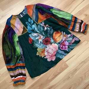 Bl^nk London Anthropologie Miranda Peasant Blouse Size Medium